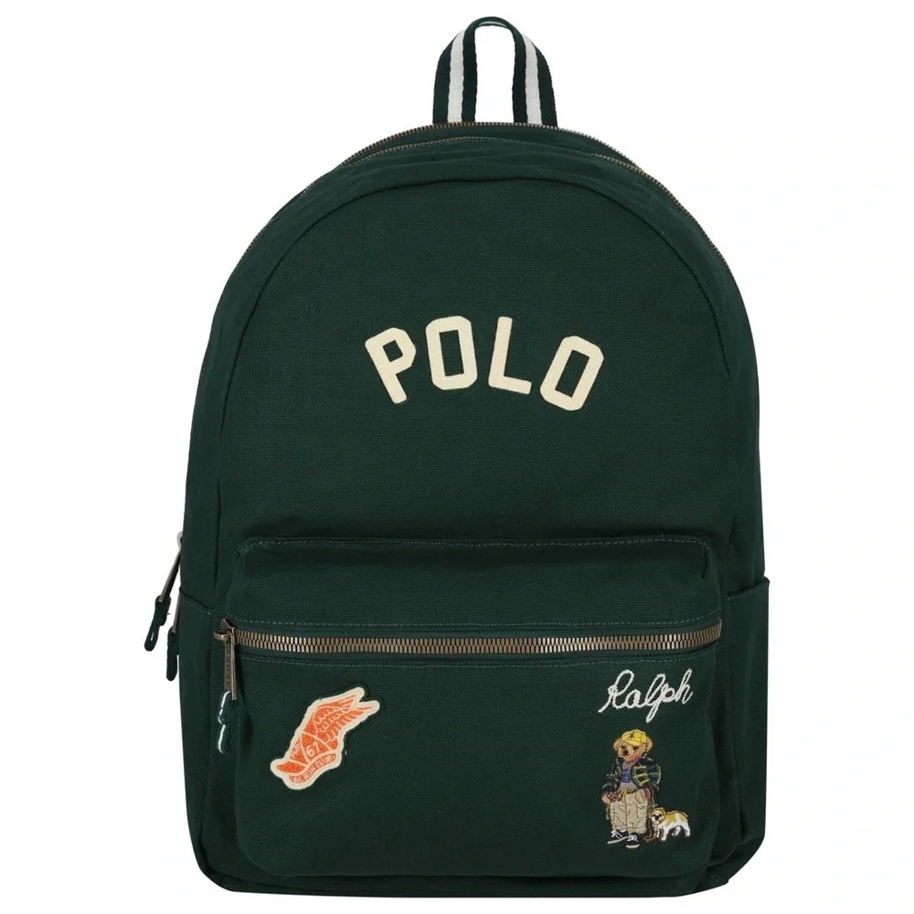 Polo Ralph Lauren Green Logo Bear Patch Backpack